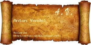 Anton Vendel névjegykártya